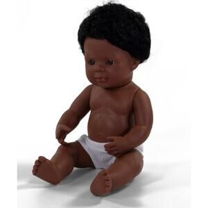 Miniland Multicultural Doll African American Boy 15 Inches Anatomically Correct